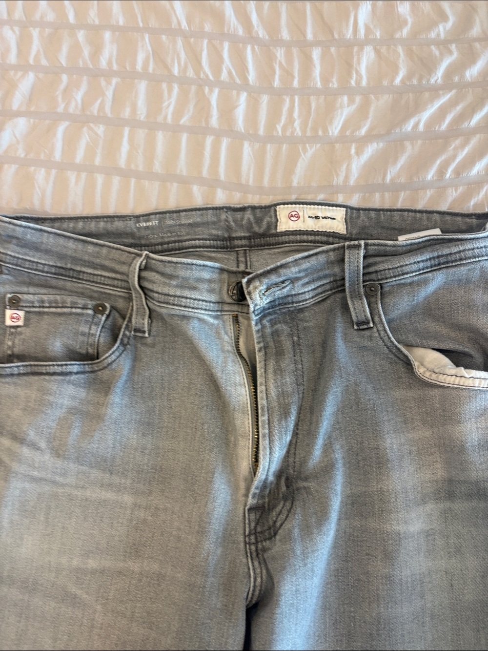 Ag Adriano Goldschmied Light Gray Men's Relaxed Jeans